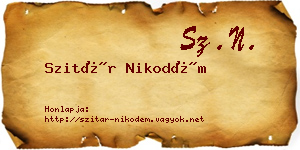 Szitár Nikodém névjegykártya